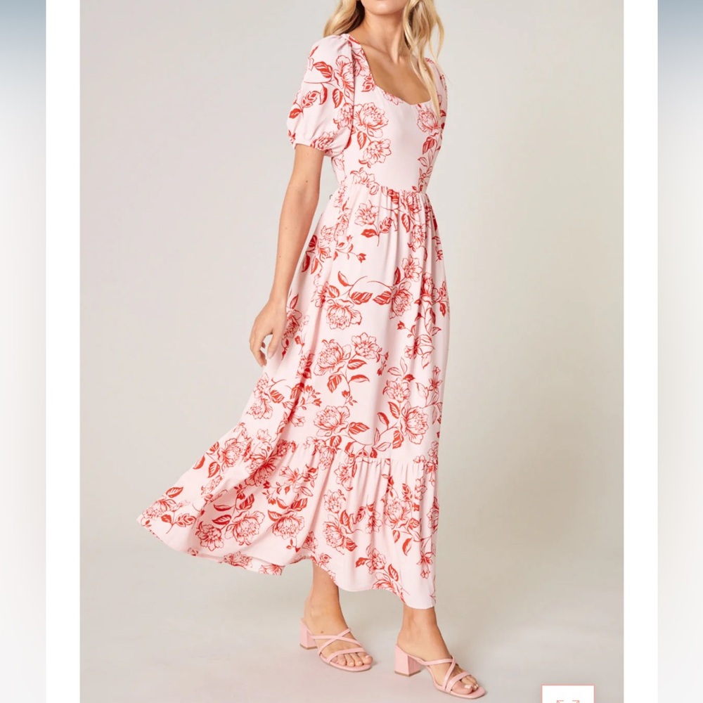 Pretty In Peonies Lynette Sweetheart Maxi Dress